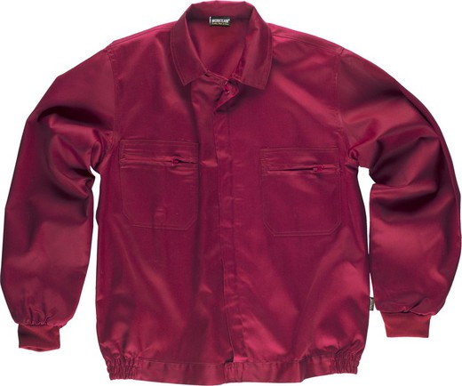 Jacke mit Nylonreißverschlüssen, elastischer Taille und zwei Granat-Brusttaschen