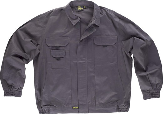 4-Linien-Jacke mit elastischer Taille und zwei Brusttaschen Grau