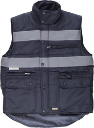 Padded vest and multi-pocket with windbreaker and 2 reflective tapes Navy