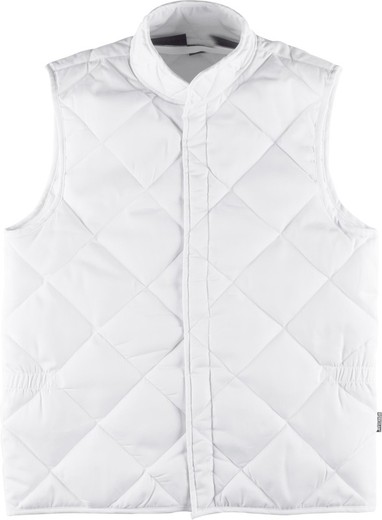 Quilted vest with clasp closure and no pockets White