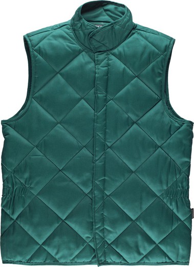 Quilted vest with hook-and-eye closure and no pockets Green