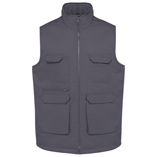 Gilet unisex in policotone multitasche imbottito