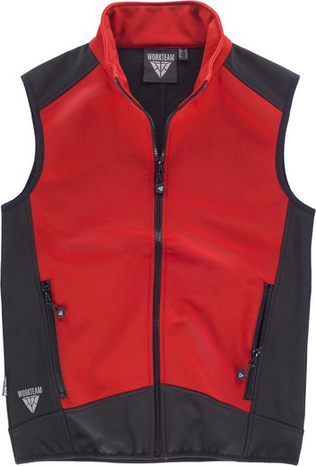 Red Black Combined Softshell Vest