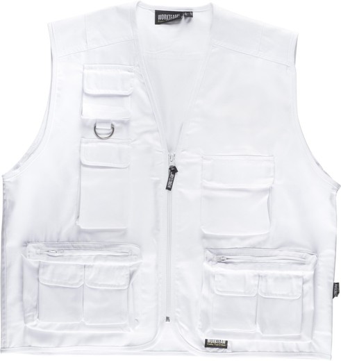 Multi-pocket safari vest White