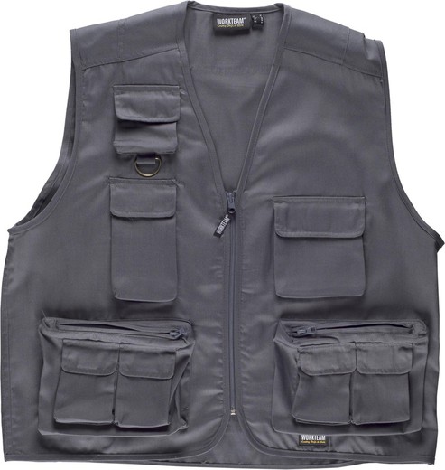 Multi-pocket safari vest Gray