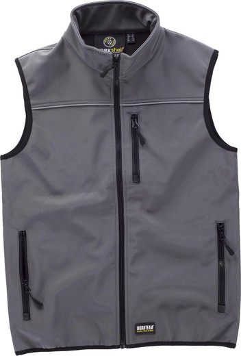 Plain workshell vest Gray