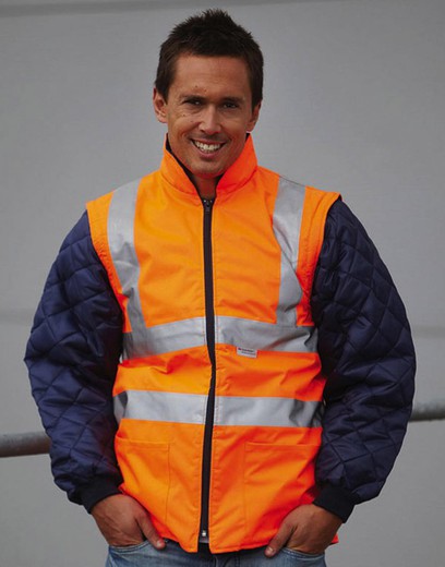 Padded jacket with removable sleeves Fluo