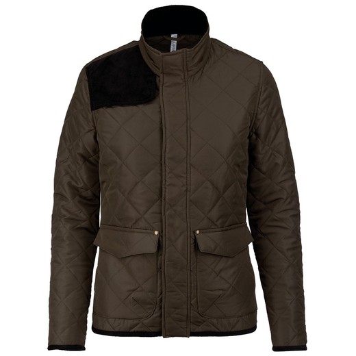 Mens quilted jacket with clearance shoulder patch