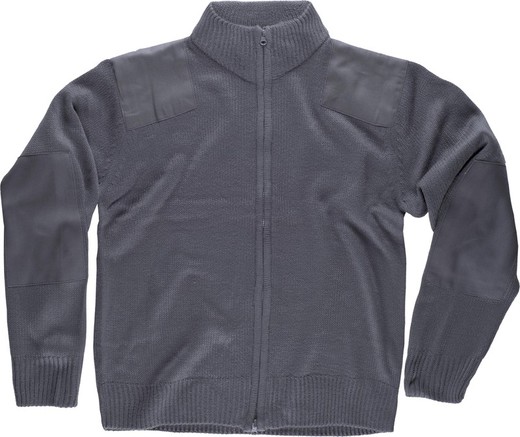 Zip jacket with shoulder and elbow reinforcements Gray