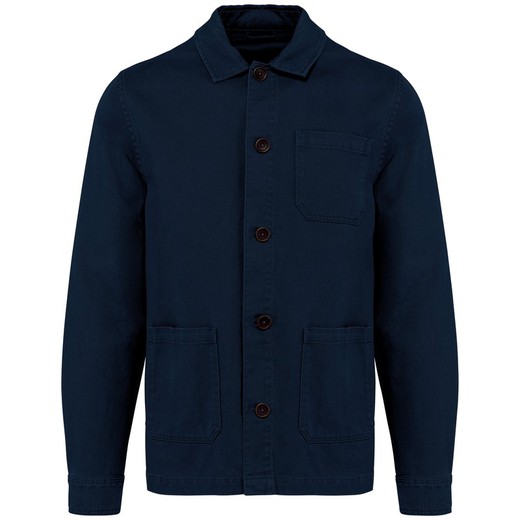 Eco-friendly men's washed effect work jacket