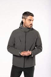 VESTE SOFTSHELL AVEC CAPUCHE AMOVIBLE HOMME