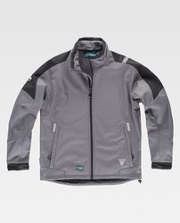 Chaqueta Workshell combinada Color Gris+Negro