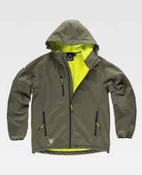 Chaqueta Workshell Verde Caza / Amarillo