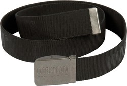 Cintura elastica con logo sulla fibbia e in tessuto nero