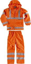 Set di pantaloni e giacca impermeabili ad alta visibilità EN471 EN343 Arancione