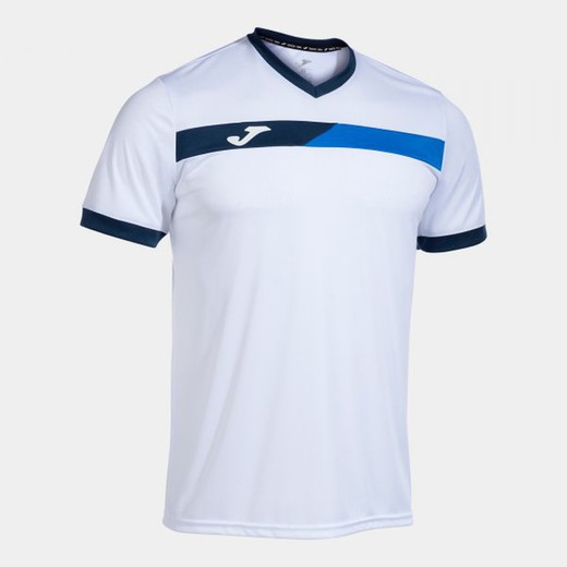 Court Short Sleeve T-Shirt White Royal Navy