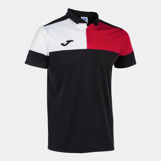 Crew V Short Sleeve Polo Black Red White