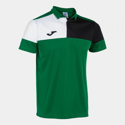 Crew V Short Sleeve Polo Green Black White