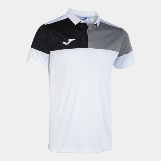 Crew V Short Sleeve Polo White Grey Black