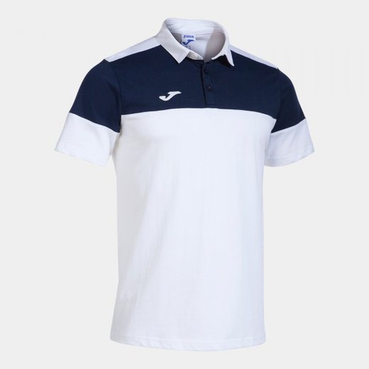 Crew V Short Sleeve Polo White Navy