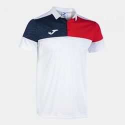 Crew V Short Sleeve Polo White Red Navy