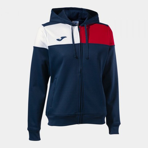 Crew V Zip-Up Hoodie Navy Red White