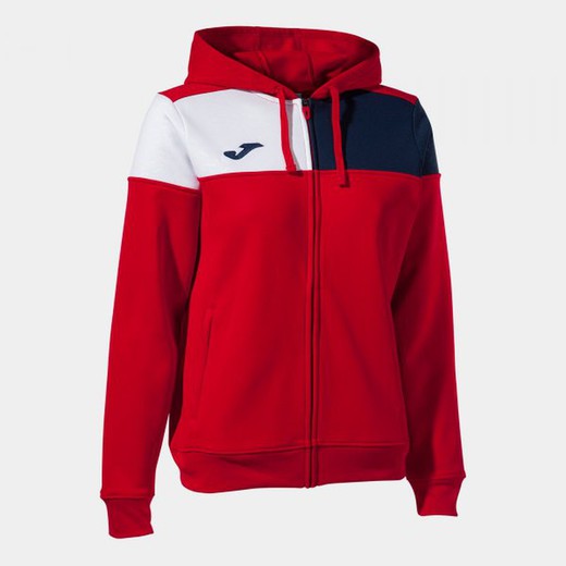 Crew V Zip-Up Hoodie Red Navy White