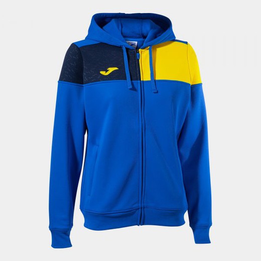 Crew V Zip-Up Hoodie Royal Yellow Navy