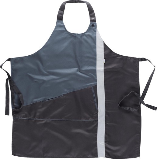 Bib apron, two-tone and with reflective tape 90x90 Black Gray