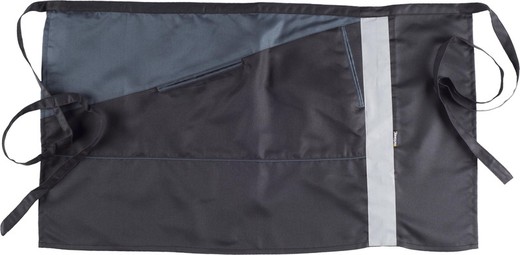 Apron without bib, bicolor and with reflective tape 80x45 Black Gray
