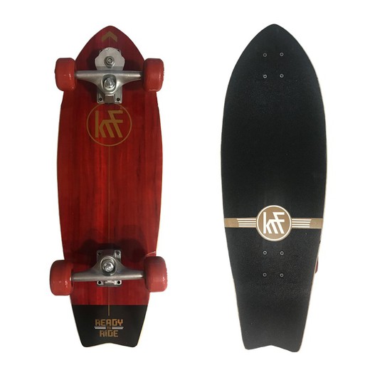 Des krf skateboard surf skate - ready to ride - red 78,74x26,