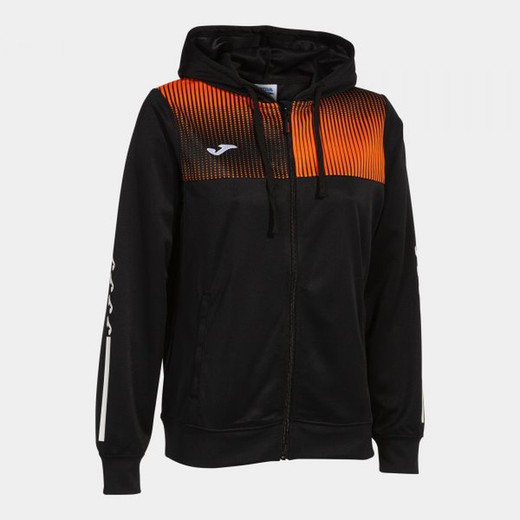 Eco Supernova Zip-Up Hoodie Black Orange