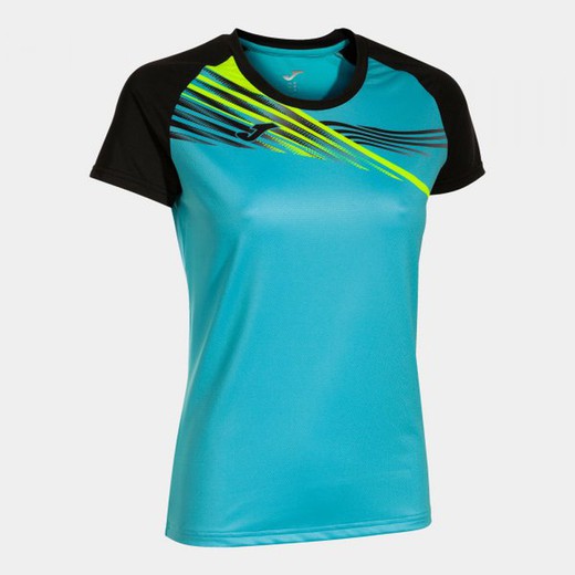 T-Shirt Manche Courte Elite X Fluor Turquoise Noir