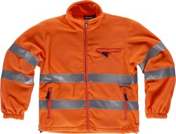 Fleece AV zip closure, 2 straps on chest, back and sleeves EN ISO 20471: 2013 Orange AV