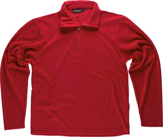 Basic fleece lining with half zipper 160gr Red