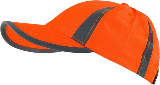 Adjustable cap in high visibility, reflective peaks design Orange AV
