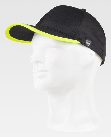 Gorra combinada con alta visibilidad Negro / Amarillo