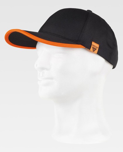 Gorra combinada con alta visibilidad Negro / Naranja