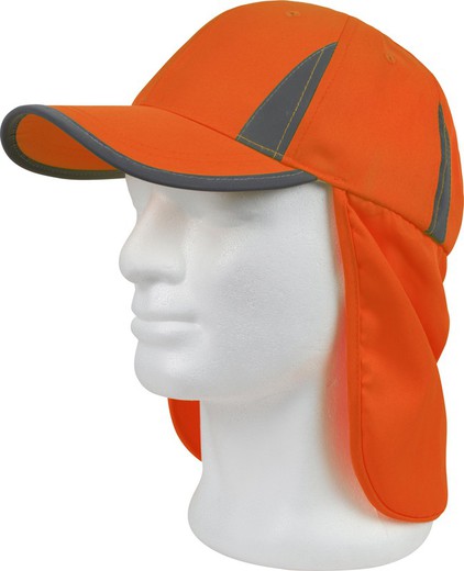 Cappellino con regolazione posteriore con velcro Protezione per il collo Dettagli riflettenti Arancione AV