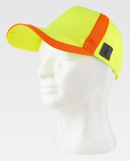 Gorra de color Amarillo Flúor+Naranja Flúor