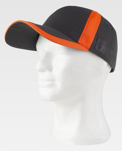 Gorra de color Gris Ocuro+Naranja Fluor