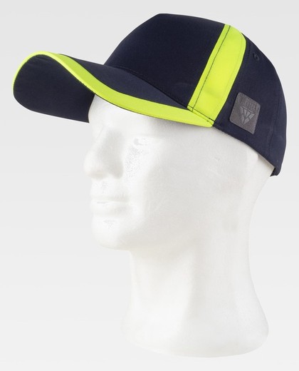 Gorra de color Marino+Amarillo fluor