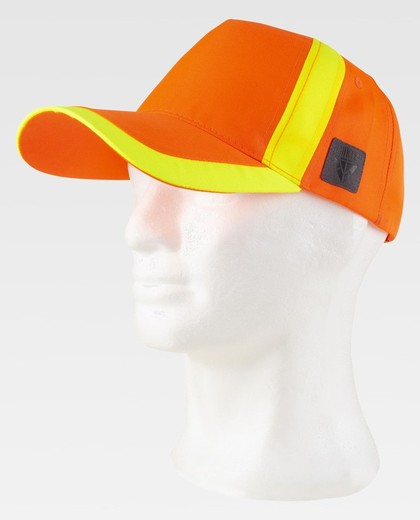 Gorra de color Naranja Flúor+Amarillo Flúor