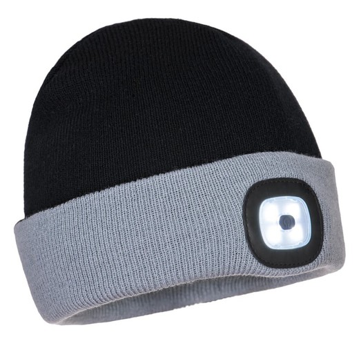 Gorro bicolor con LED recargable