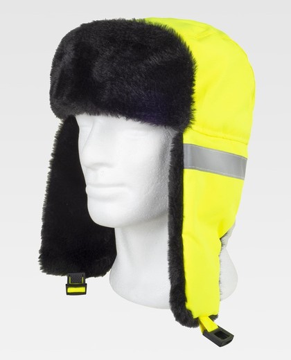 Gorro de color Amarillo Fluor+Negro