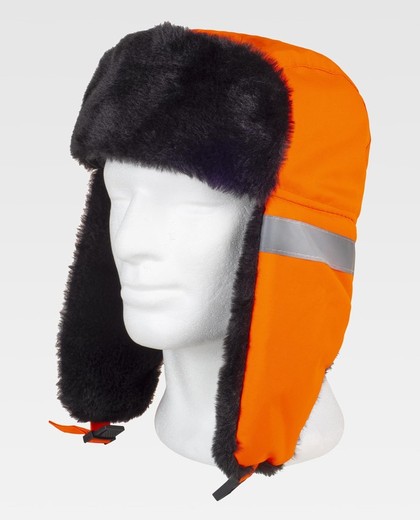 Gorro de color Naranja Fluor+Negro