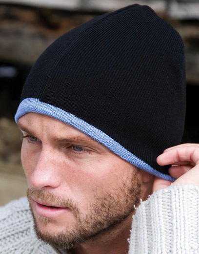 Contrast knit hat