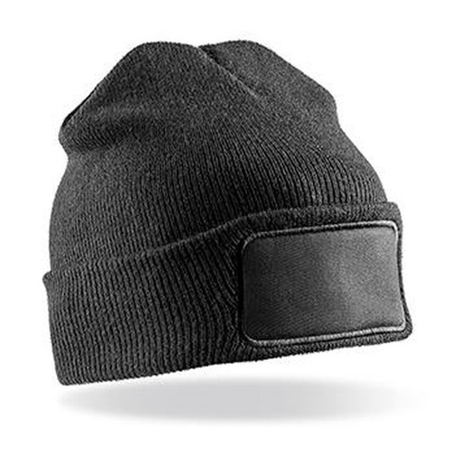 Chunky beanie with front patch