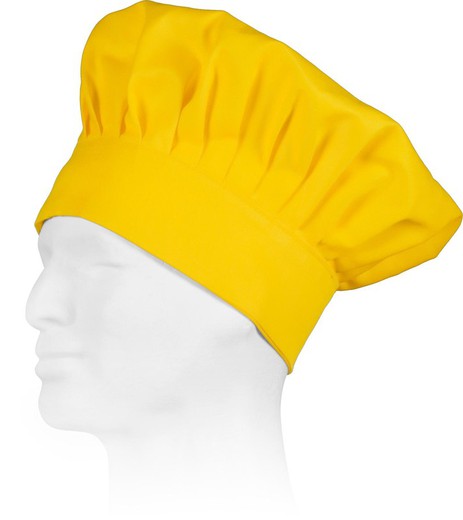 Plain chef hat with adjustable velcro Yellow