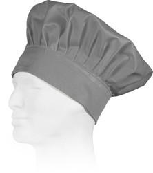 Chapeau de chef uni avec velcro adaptable Gris